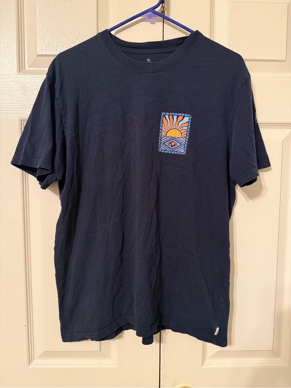 Rip Curl Navy Short-Sleeve Tee with Sunset Pocket Graphic